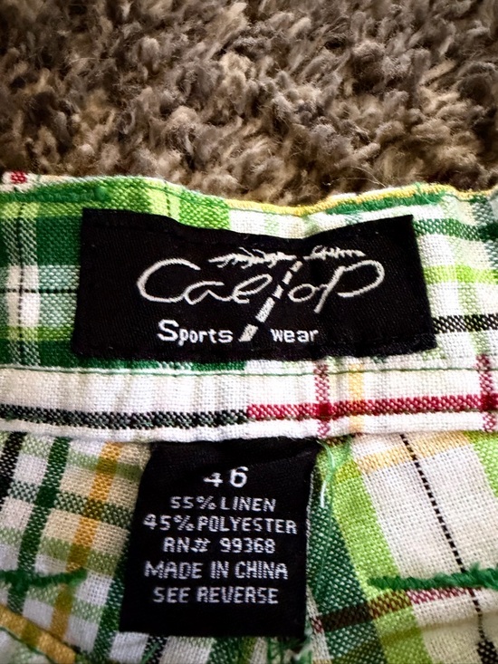 Green Patchwork Plaid Shorts - Picture 3 of 6